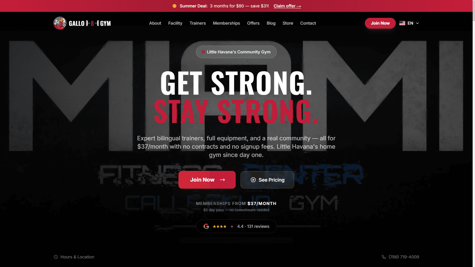 Gallo 8 Gym website built by EMOR AI