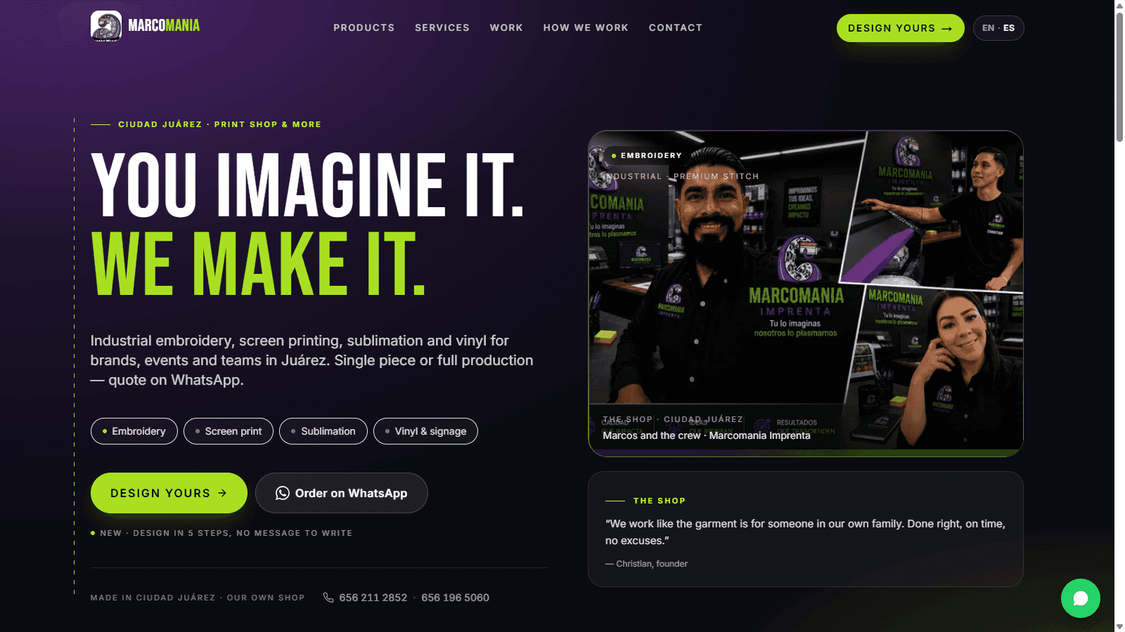 Marcomania website, built by EMOR